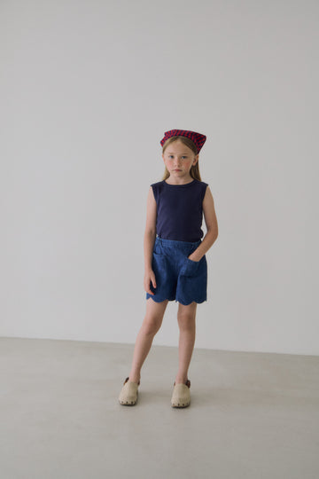 [Pre-order] Panco Scalloped Denim Shorts